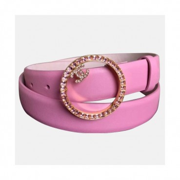 Chanel 2019 Ladies Embellished Satin Classic CC Buckle Leather Belt - 샤넬 여성 엠벨리쉬 새틴 클래식 CC 버클 레더 벨트 Cnl0187x.Size(3.0cm).핑크