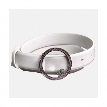 Chanel 2019 Ladies Embellished Satin Classic CC Buckle Leather Belt - 샤넬 여성 엠벨리쉬 새틴 클래식 CC 버클 레더 벨트 Cnl0187x.Size(3.0cm).화이트