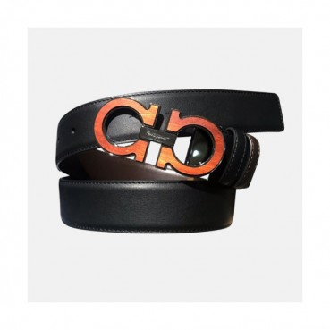 Salvatore Ferragamo 2019 Mens Box Gancini Leather Belt - 살바토레 페라가모 남성 간치니 레더 벨트 Fer0155x.Size(3.4cm).블랙오렌지