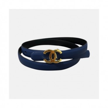 Chanel 2019 Ladies Classic CC Buckle Leather Belt - 샤넬 여성 클랙식 CC 버클 레더 벨트 Cnl0185x.Size(2.5cm).블루금장