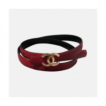 Chanel 2019 Ladies Classic CC Buckle Leather Belt - 샤넬 여성 클랙식 CC 버클 레더 벨트 Cnl0184x.Size(2.5cm).레드금장