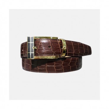Montblanc 2019 Mens Business Leather Belt - 몽블랑 신상 남성 비지니스 레더 벨트 Mont0034x.Size(3.2cm).브라운금장