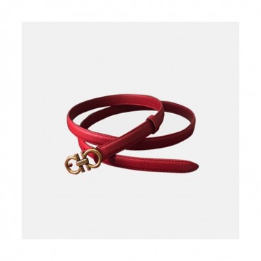 Salvatore Ferragamo 2019 Ladies Gancini Leather Belt - 살바토레 페라가모 여성 간치니 레더 벨트 Fer0152x.Size(2.0cm).레드