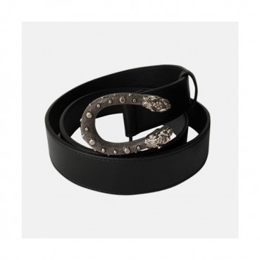 Gucci 2019 Ladies Embellished Vintage Steel Buckle Leather Belt - 구찌 여성 엠벨리쉬 빈티지 스틸 버클 레더 벨트 Guc0717x.Size(3.0cm).2컬러(블랙금장/블랙은장)