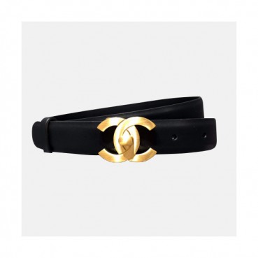 Chanel 2019 Ladies Classic CC Buckle Leather Belt - 샤넬 여성 클랙식 CC 버클 레더 벨트 Cnl0178x.Size(2.5cm).블랙