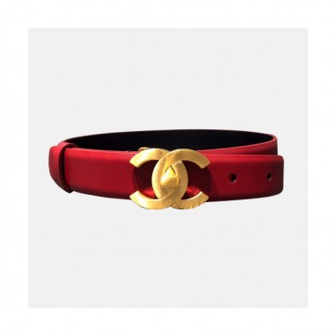 Chanel 2019 Ladies Classic CC Buckle Leather Belt - 샤넬 여성 클랙식 CC 버클 레더 벨트 Cnl0177x.Size(2.5cm).레드