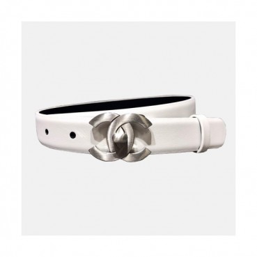 Chanel 2019 Ladies Classic CC Buckle Leather Belt - 샤넬 여성 클랙식 CC 버클 레더 벨트 Cnl0175x.Size(2.5cm).화이트