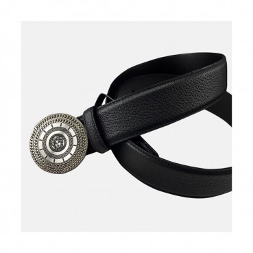 Versace 2019 Mens Palazzo Medusa Steel Buckle Leather Bellt - 베르사체 남성 메두사 스틸 버클 레더 벨트 Ver0126x.Size(3.5cm).블랙은장