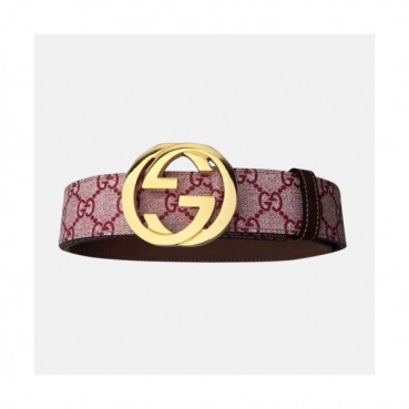 Gucci 2019 Mens Initial GG Buckle Leather Belt - 구찌 남성 이니셜 GG 버클 레더 벨트 Guc0710x.Size(4.0cm).레드금장