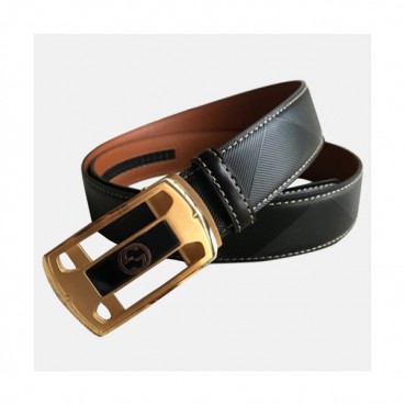 Gucci 2019 Mens Box GG Logo Buckle Leather Belt - 구찌 남성 박스 GG 로고 자동 버클 레더 벨트 Guc0707x.Size(3.5cm).블랙금장