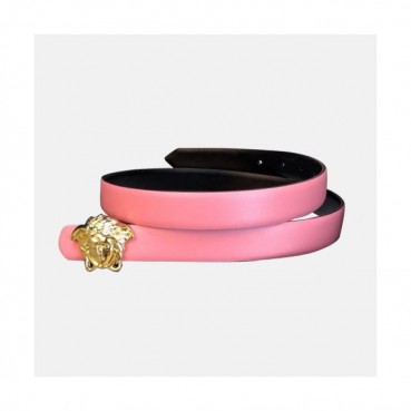 Versace 2019 Collection Ladies Medusa Steel Buckle Leather Belt- 베르사체 컬렉션 여성 메두사 스틸 버클 레더 벨트 Ver0122x.Size(2.5cm).핑크
