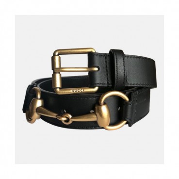 Gucci 2019 Mens Horsbit Buckle Leather Belt - 구찌 남성 신상 홀스빗 버클 레더 벨트 Guc0702x.Size(3.0cm).블랙