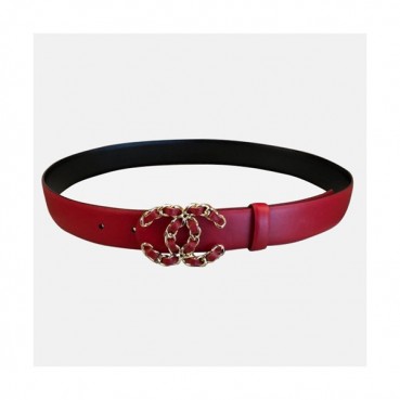 Chanel 2019 Ladies Classic CC Buckle Handicraft Leather Belt - 샤넬 여성 클랙식 CC 버클 핸디크래프트 레더 벨트 Cnl0170x.Size(3.0CM).레드