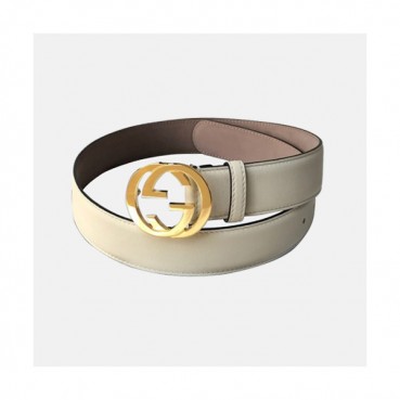 Gucci 2019 Ladies GG Buckle Business Leather Belt - 구찌 신상 여성 GG 버클 비지니스 레더 벨트 Guc0697x.Size(3.7cm).화이트금장