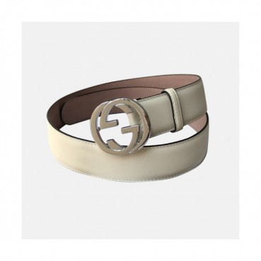 Gucci 2019 Ladies GG Buckle Business Leather Belt - 구찌 신상 여성 GG 버클 비지니스 레더 벨트 Guc0696x.Size(3.7cm).화이트은장