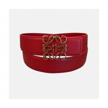 [매장판]Loewe 2019 Reversible Leather Bellt - 로에베 여성 양면 레더 벨트 Loe0018x.Size(3.0cm).레드