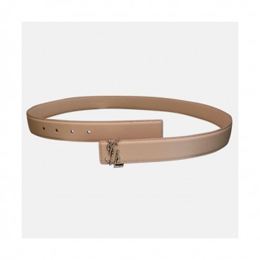 Saint Laurent 2019 Ladies Initial Logo Embellished Santi Leather Belt - 입생로랑 여성 이니셜 로고 엠벨리쉬 샌티 레더 벨트 Ysl0036x.Size(3.0cm).연핑크