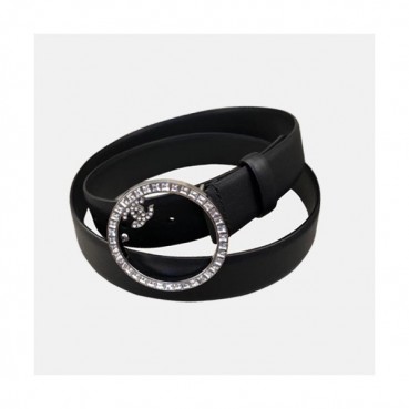Chanel 2019 Ladies Satin CC Buckle Leather Belt - 샤넬 여성 새틴 CC 버클 레더 벨트 Cnl0168x.Size(3.0CM).블랙