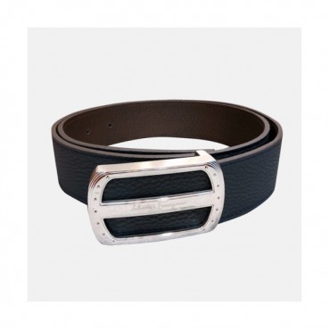 Salvatore Ferragamo 2019 Mens Box Logo  Leather Belt - 살바토레 페라가모 남성 박스로고  레더 벨트 Fer0137x.Size(3.5CM).네이비은장