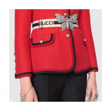 Gucci 2019 Laidies Crystal Butterfly  Elastik Belt - 구찌 크리스탈 장식 나비 엘라스틱 벨트 Guc0685x.Size(4.0cm).블랙은장