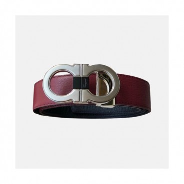 Salvatore Ferragamo 2019 MM/WM Gancio Leather Belt - 살바토레 페라가모 남자 간치오 레더 벨트 Fer0133x.Size(3.5CM).레드은장