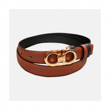 Salvatore Ferragamo 2019 Ladies Gancini Leather Belt - 살바토레 페라가모 여성 간치니 레더 벨트 Fer0129x.Size(2.5CM).브라운금장