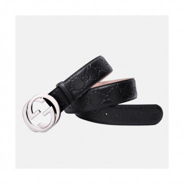 Gucci 2019 Mens GG Buckle Leather Belt - 구찌 신상 남성 GG 버클 레더 벨트 Guc0677x.Size(4.0cm).블랙은장
