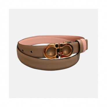 Salvatore Ferragamo 2019 Ladies Gancini Leather Belt - 살바토레 페라가모 여성 간치니 레더 벨트 Fer0127x.Size(2.5CM).카키금장