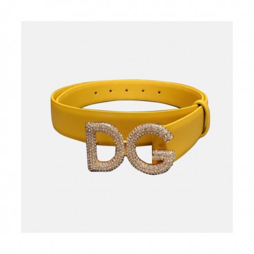 Dolce&Gabbana 2019 Ladies Santi Logo Buckle Leather Belt - 돌체앤가바나 여성 샌티 로고 버클 레더 벨트 Dol0148x.Size(3.0cm).옐로우