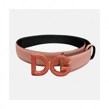 Dolce&Gabbana 2019 Ladies Santi Logo Buckle Leather Belt - 돌체앤가바나 여성 샌티 로고 버클 레더 벨트 Dol0146x.Size(3.0cm).핑크