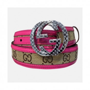 Gucci 2019 Ladies Classic GG Buckle Leather Belt - 구찌 신상 여성 클랙식 GG 버클 레더 벨트 Guc0674x.Size(3.5cm).핑크