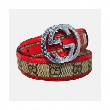 Gucci 2019 Ladies Classic GG Buckle Leather Belt - 구찌 신상 여성 클랙식 GG 버클 레더 벨트 Guc0673x.Size(3.5cm).레드