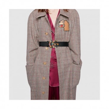 Gucci 2019 Ladies Cubic GG Buckle Leather Belt - 구찌 신상 여성 큐빅GG 버클 레더 벨트 Guc0671x.Size(4.0cm).블랙