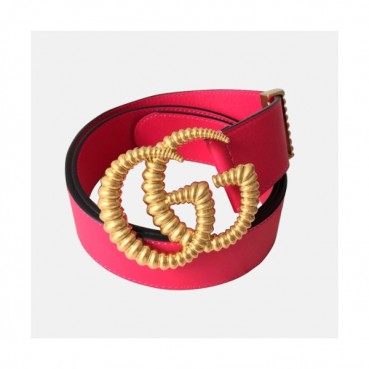 Gucci 2019 Ladies Vintage GG Buckle Leather Belt - 구찌 신상 여성 빈티지 GG 버클 레더 벨트 Guc0670x.Size(3.0cm).핑크금장