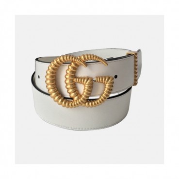 Gucci 2019 Ladies Vintage GG Buckle Leather Belt - 구찌 신상 여성 빈티지 GG 버클 레더 벨트 Guc0669x.Size(4.0cm).화이트금장