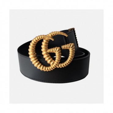 Gucci 2019 Ladies Vintage GG Buckle Leather Belt - 구찌 신상 여성 빈티지 GG 버클 레더 벨트 Guc0668x.Size(4.0cm).블랙금장