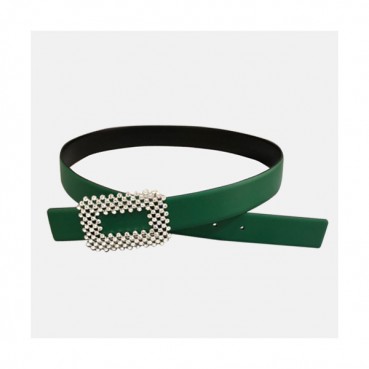 Roger Vivier 2019 Ladies Leather Satin Belt - 로저비비에 여성 새틴 레더 벨트 Rog0024x.Size(3.0cm).그린