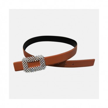 Roger Vivier 2019 Ladies Leather Satin Belt - 로저비비에 여성 새틴 레더 벨트 Rog0021x.Size(3.0cm).브라운