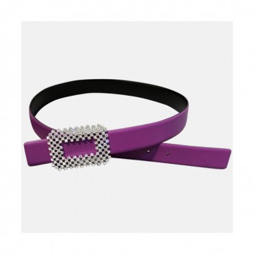 Roger Vivier 2019 Ladies Leather Satin Belt - 로저비비에 여성 새틴 레더 벨트 Rog0019x.Size(3.0cm).퍼플