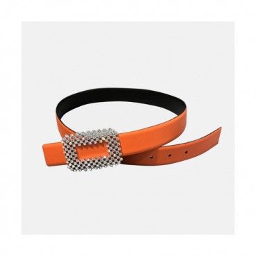 Roger Vivier 2019 Ladies Leather Satin Belt - 로저비비에 여성 새틴 레더 벨트 Rog0017x.Size(3.0cm).오렌지