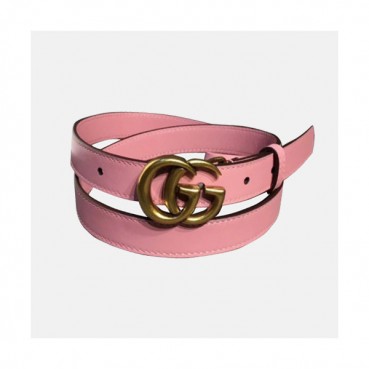 Gucci 2019 Ladies GG Buckle Leather Belt - 구찌 신상 여성 GG 버클 레더 벨트 Guc0666x.Size(2.0cm).핑크