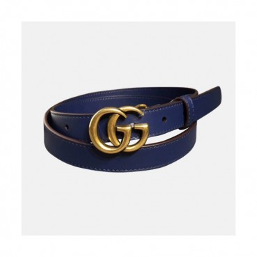 [매장판]Gucci 2019 Ladies GG Buckle Leather Belt - 구찌 신상 여성 GG 버클 레더 벨트 Guc0663x.Size(2.0cm).네이비