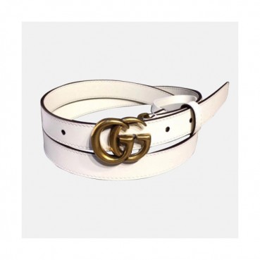 [매장판]Gucci 2019 Ladies GG Buckle Leather Belt - 구찌 신상 여성 GG 버클 레더 벨트 Guc0657x.Size(2.0cm).화이트