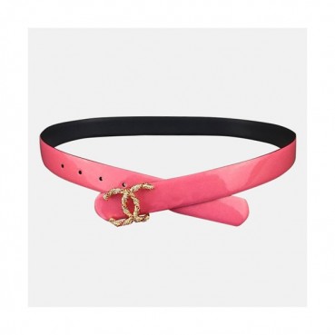 Chanel 2019 Ladies Classic CC Buckle Leather Belt - 샤넬 여성 클랙식 CC 버클 레더 벨트 Cnl0155x.Size(3.0CM).핑크