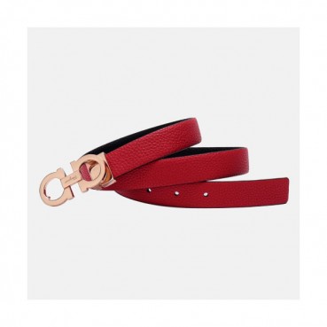 Salvatore Ferragamo 2019 Ladies Gancini Leather Belt - 살바토레 페라가모 여성 간치니 레더 벨트 Fer0121x.Size(2.5CM).레드금장