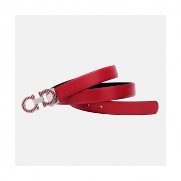 Salvatore Ferragamo 2019 Ladies Gancini Leather Belt - 살바토레 페라가모 여성 간치니 레더 벨트 Fer0118x.Size(2.5CM).레드