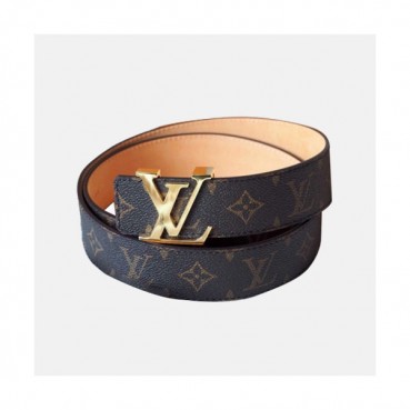Louis vuitton 2019 Mens Monogram Initial Logo Leather Belt - 루이비통 남성 모노그램 이니셜 로고 레더 벨트 Lou0734x.Size(4.0cm).브라운금장