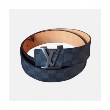 Louis vuitton 2019 Mens Damier Initial Logo Leather Belt - 루이비통 남성 다미에 이니셜 로고 레더 벨트 Lou0733x.Size(4.0cm).블랙