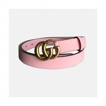 Gucci 2019 Ladies GG Buckle Leather Belt - 구찌 신상 여성 GG 버클 레더 벨트 Guc0658x.Size(2.5cm).핑크