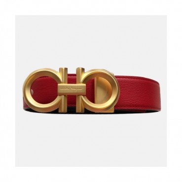 Salvatore Ferragamo 2019 Mens Gancio Leather Belt - 살바토레 페라가모 남성 간치니 레더 벨트 Fer0113x.Size(3.5CM).레드금장